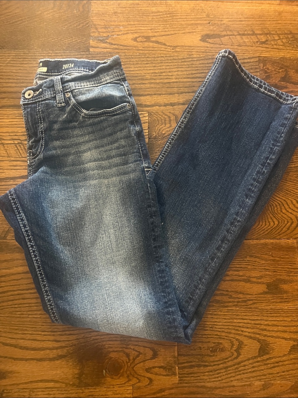 Men's Dark Blue Faded Jeans